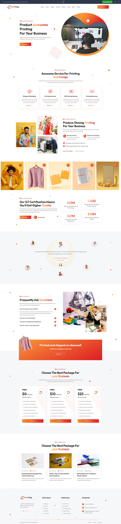 Print-King Printing Company & Design Services HTML5 Template agency corporate