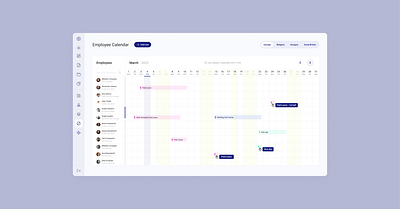 Employee Calendar calendar dashboard employee management figma ui uiux