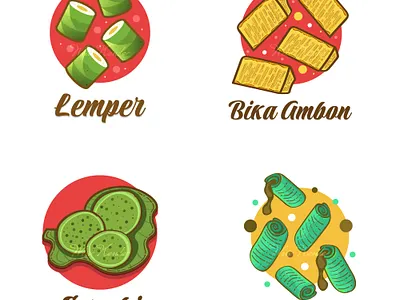 Indonesian Food Illustration Vol 1 asia asian cuisine delicious doodle food handdrawn illustration indonesia indonesian tasty traditional vector
