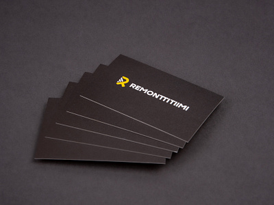 Remonttitiimi Business Cards branding logo paint brush r simplicity typography