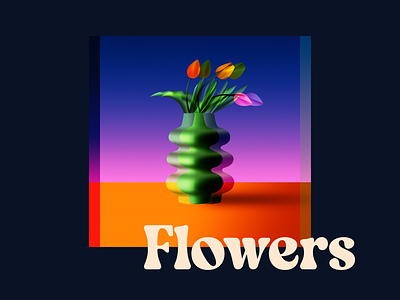 🌷 Flowers branding color colorfull colors design flowers glitch gradient graphic design illustration retro trend ui vase