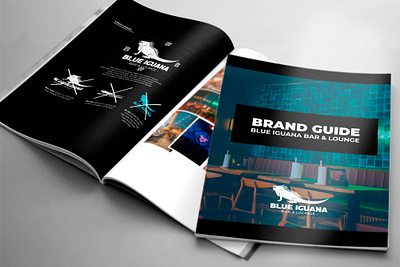Blue Iguana Bar & Lounge brand guide mockup adobe photoshop brand book brand guide branding design logo