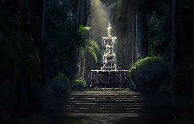 The Fountain - Matte Painting