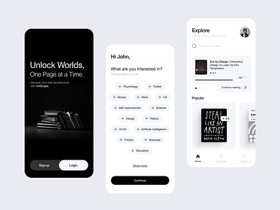 Inkscape, an e-book app book reading app design ebook ui ux