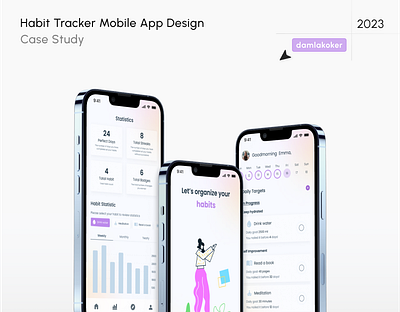 Habit Tracking App Design app design habit habit tracker illustration light theme mobile app mobile app design product design ui ui ux ux