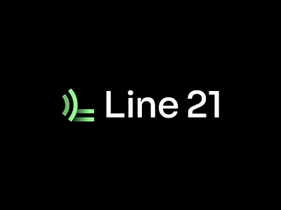 Line 21 – Logo Design 21 ai brandforma branding captions gradient graphic design l letter l line logo logotype mark minimal modern saas streaming text voice web3