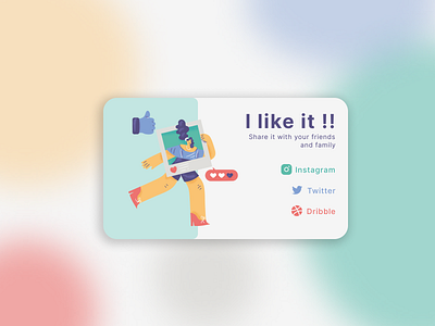 Social Share app card dailyui dailyui001 design figma mobileapp socialshare ui uiux