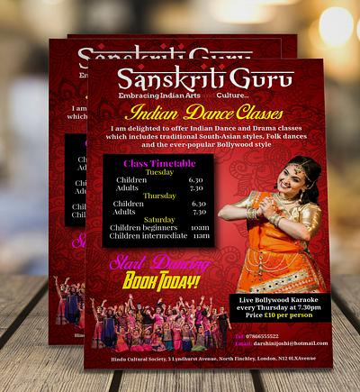 Promotion Banner Design for Indian Dance Class banner banner design business banner graphic design illustration promotion banner promotion dance class