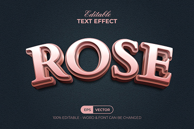 Rose Text Effect Curved Style alphabet design editable effect font gold letter lettering rose style text type typeface typography