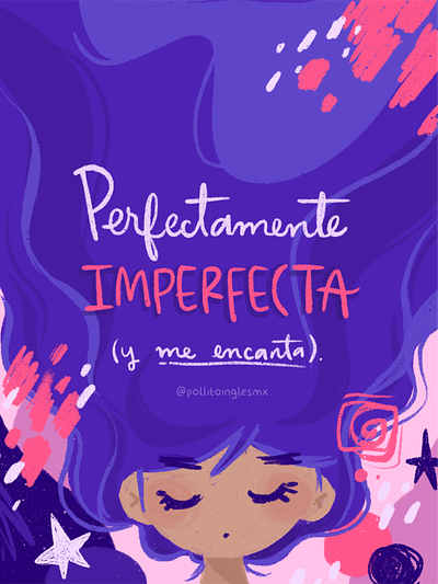 Perfectly Imperfect (8th March) abstract branding children illustration colorful crayon texture digital illustration doodle girly handlettering illustration latino neon procreate purple spanish wallpaper womens day