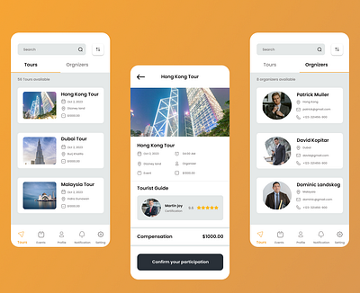 Tours App Design appdesign branding design graphic design ui uiux uiux design web design