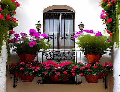 Spanish Balcony - Garden Oasis natures vibrant display