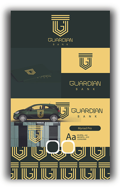 GUARDIAN BANK adobe illustrator adobe photoshop branding business logo color palette logo design minimal logo shop logo typography