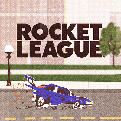 Rocket league animation boston car city driving halftone illustration illustrator rocket league texture vector wheels