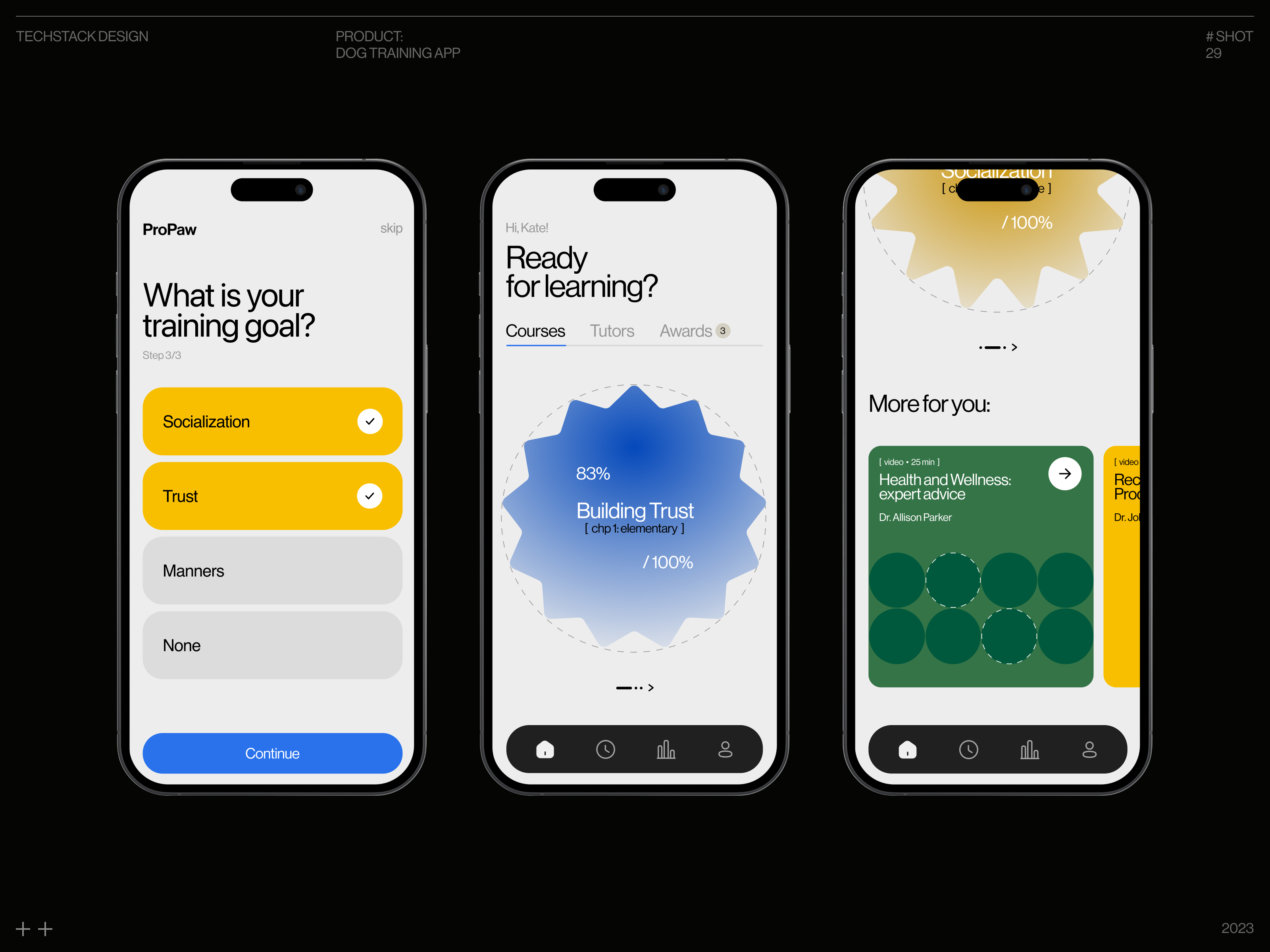 Dog Training App animal app app design concept design education healthcare interface learning mobile pet app pets ui ux vet app