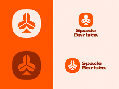 Spade Barista - Logo Design bar barista bean bold branding branding brew brothers coffee coffee bean creative logo drip dutch espresso gamble logo orange poker spade spades visual identity design