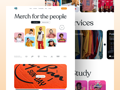 Family Industries - Homepage UI&UX accessories colorful custom design merch people rounded services ui ui design uiux