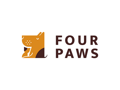 Four Paws Logo animal logo branding creative design free logo graphic design icon design identity logo logo design logo for sale logo mark logo trends logodesign logomark logotipe mark minimalism minimalistic logo symbol