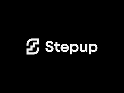 Stepup abstract bold branding clever corporate dynamic edgy finance fintech growth icon ladder letter logo mark minimal s startup step web