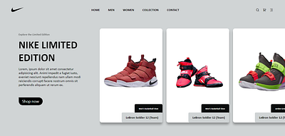 Nike Landing Page Design branding graphic design logo ui