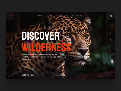 hunt.wild animals big cats clean design figma hunt leopard minimalistic modern nature reserve ui uiux ux web design web ui website wild wild life web ui wilderness wildlife website