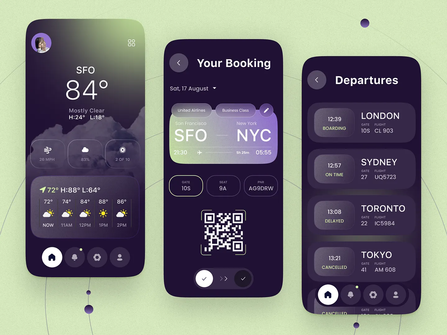 Sleek Airline Website Mobile App Design