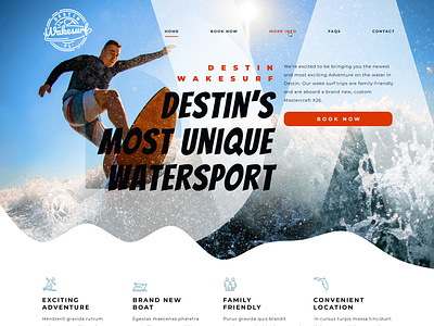 Destin Wakesurf adventure boat design destin figma photoshop site sport wakesurf water watersport web