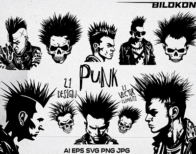 Punk Vector Pack 21 Design anarchist