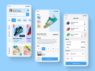 Sneaker Shop Mobile App 3d adidas android app branding clean convers ecommerce fashion hero illustration minimal mobile app motion graphics nike shoes online shopping shoe sneaker app sneaker shop sneakers uiux