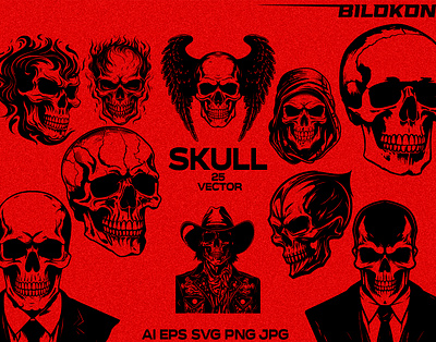 Skull Vector Pack, SVG Bundle demon horror