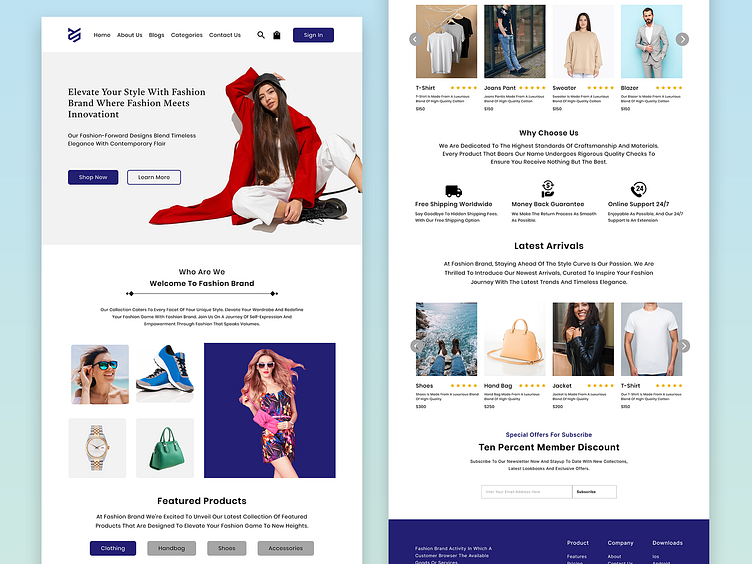 e-commerce website landing page UI design by Shipon Hossain on Dribbble