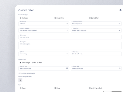 Create New Offer admin panel business management create offer dashboard delivery app grocery new offer offers order minimal sass ui ui ux app webapp webdesign