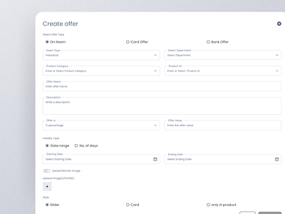 Create New Offer admin panel business management create offer dashboard delivery app grocery new offer offers order minimal sass ui ui ux app webapp webdesign