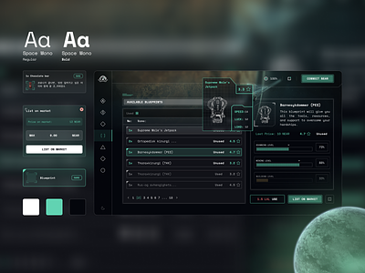 Space moles - web3 concept crypto digital green planets sci fy space ui ux