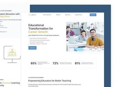 Landing Page for Learning Platform desktop dribble education figma homepage interface landing pae learning platform ui ui design userinterface visual design web websote