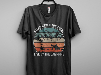 Vintage camping t shirt design. Camping typography t shirt desig camp camp shirt camp t shirt camping camping t shirt design camping tent creative t shirt design design graphic design graphics design live by the campfire print ready t shirt retro retro t shirt design sleep under the stars t shirt t shirt design typography vintage vintage t shirt design