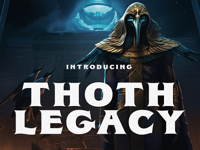 Thoth Legacy – Egyptian Typeface africa ancient arabian book cover egyptian fantasy gods history mystical story thoth typeface