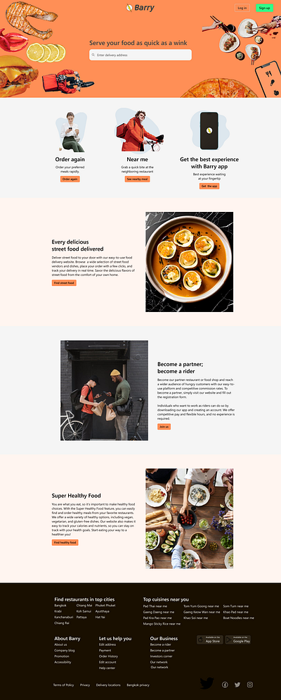 Food delivery web feat Fluent fluenui fooddelivery webdesign