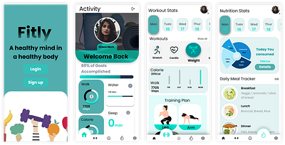 Fitness and Health Mobile App app fitness mobile ui
