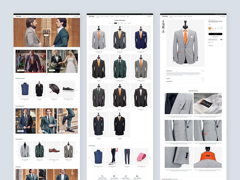 OwenScott | E-commerce Website animation bespoke tailor clean e commerce fashion huddersfield id30 mobile modern online shopping orange owen scott responsive retail shopify suits ui ux website