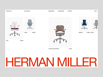 Herman Miller Concept concept grid minimal typography ui web