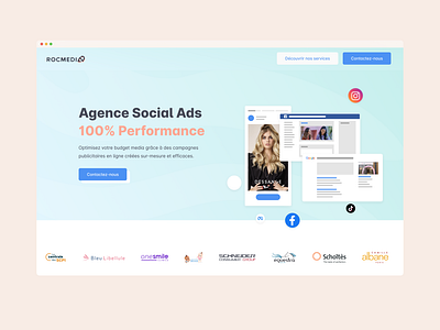 RocMedia - Social Ads Agency branding design graphic design illustration logo ui ux webdesign webflow website