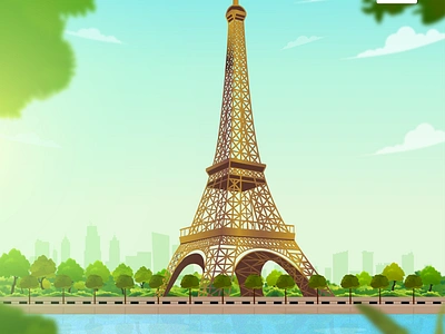 Eiffel Tower Illustration branding design graphic design ui vector