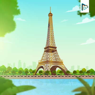 Eiffel Tower Illustration branding design graphic design ui vector