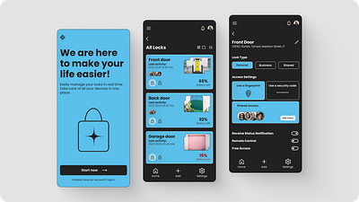 Smart Locks App (concept project) app design smart device smart lock ui ux