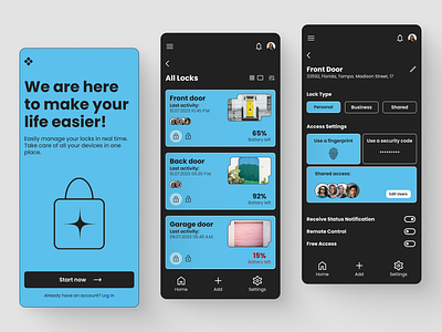 Smart Locks App (concept project) app design smart device smart lock ui ux