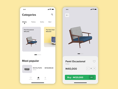 Furniture App app design app ui category page mobile ui