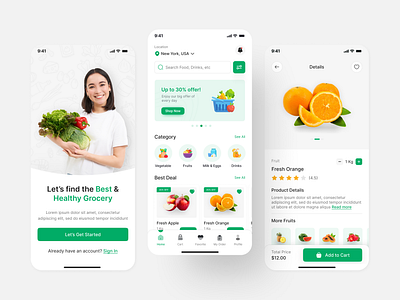 Grocery Delivery Mobile App UI | iOS | Android App Figma Design app design app designer app ui delivery app design figma food grocery grocery store hire figma designer insightlancer minimal app mobile app design online grocery ordering ui ui design user experience user interface ux ux design