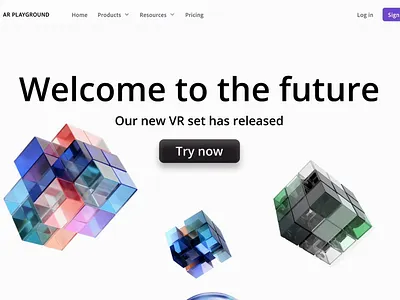 Futuristic landing page design 3d animation bubbles figma futuristic illustration landing page logo ui ux