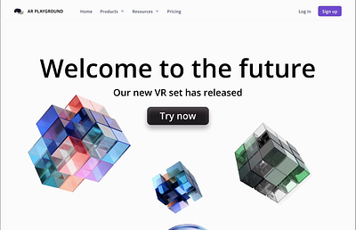 Futuristic landing page design 3d animation bubbles figma futuristic illustration landing page logo ui ux